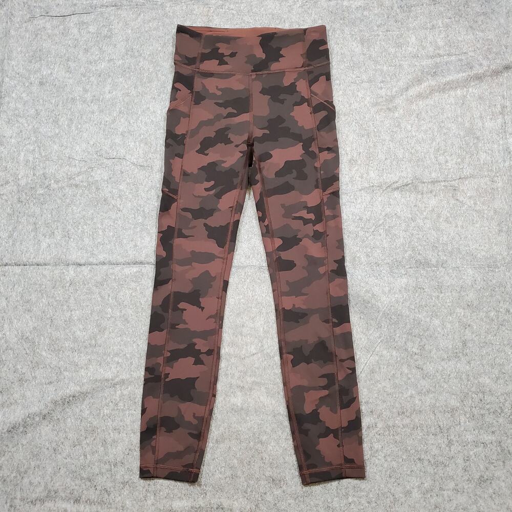 Lululemon Leggings Womens 4 Invigorate High-Rise 25" Brown Camo Run Athletic Gym